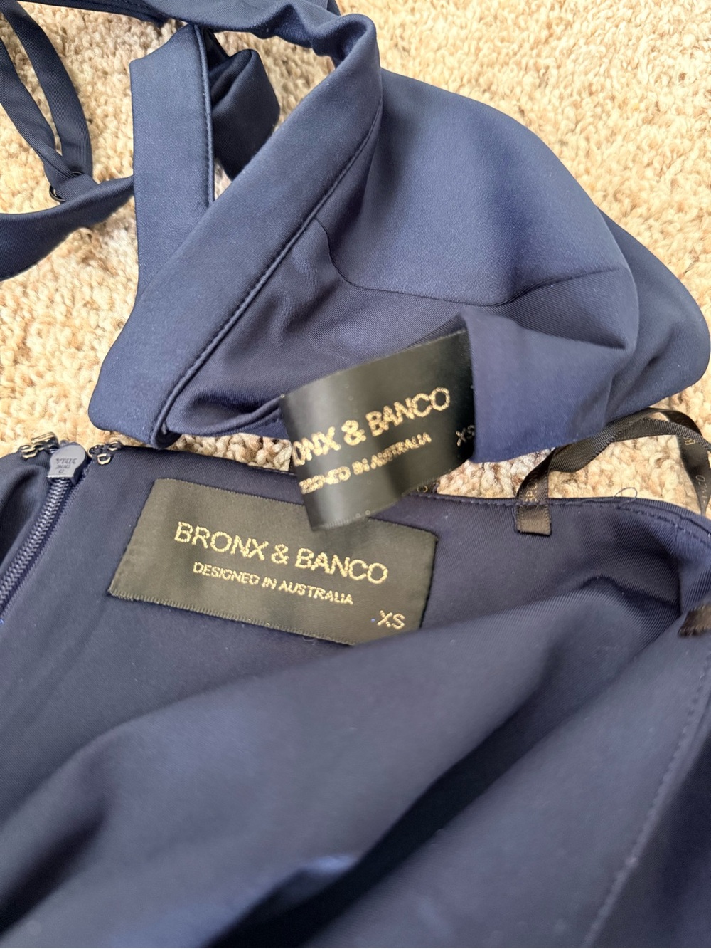 Bronx & Banco Maya Gown Maxi Long Dress in Midnight Blue Sparkle Sheer Womens XS - Picture 8 of 11